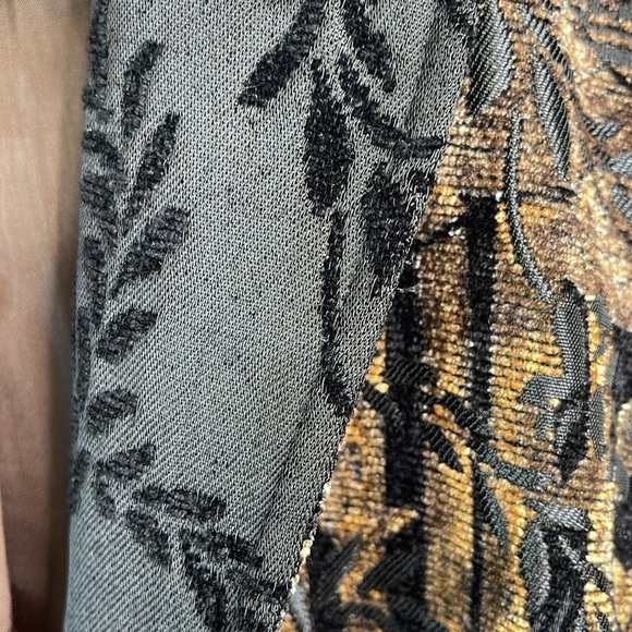 ANNE FONTAINE Tapestry Corset Back Blazer Jacket Floral Black Brown Velvet 42 10 - Picture 6 of 16